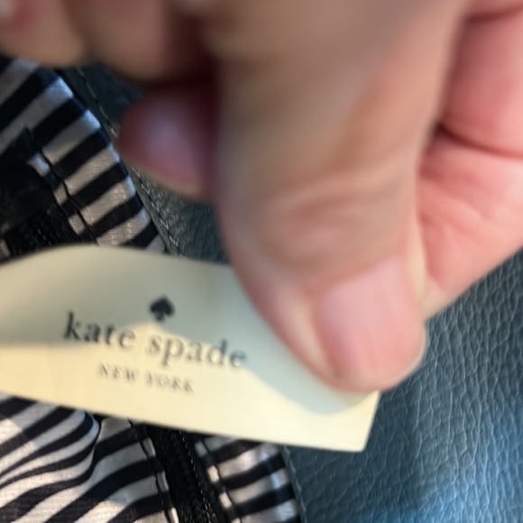 Kate Spade, New York, cobble Hill mini in tri colors of black turquoise, blue - Picture 8 of 9
